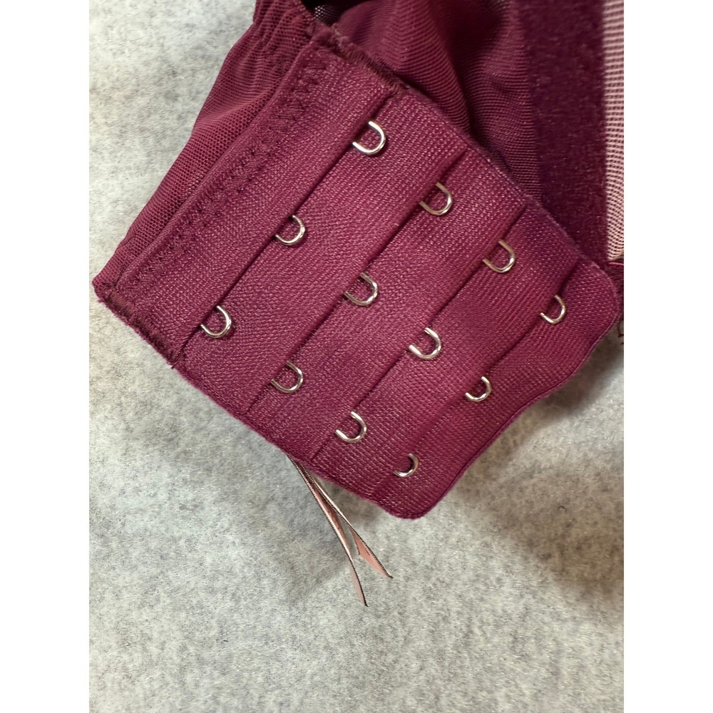 Victoria's Secret Dream Angels Lined Demi Bra Burgundy Lace 34DDD Coquette - Picture 13 of 16